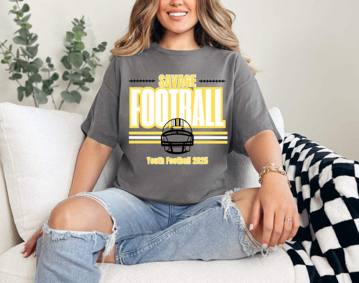 Youth Savannah Savages Youth Football Comfort Colors Tee